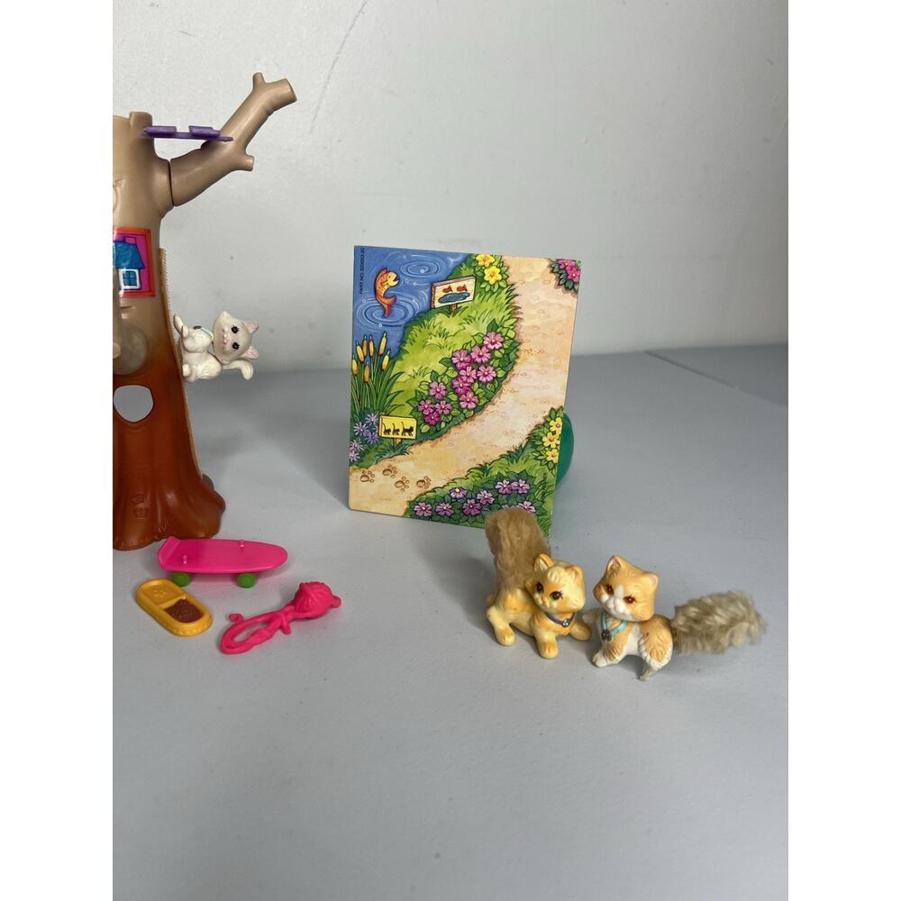 1995 Kenner Littlest Pet Shop Clubhouse Kitties with Tree House Vintage - Picture 3 of 16